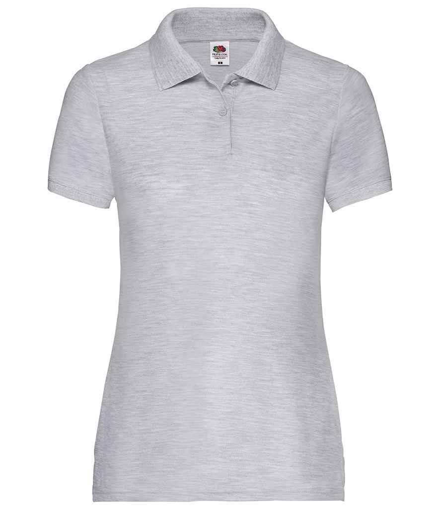 Fruit of the Loom Lady Fit Piqué Polo Shirt | Heather Grey - Lancashire Teamwear
