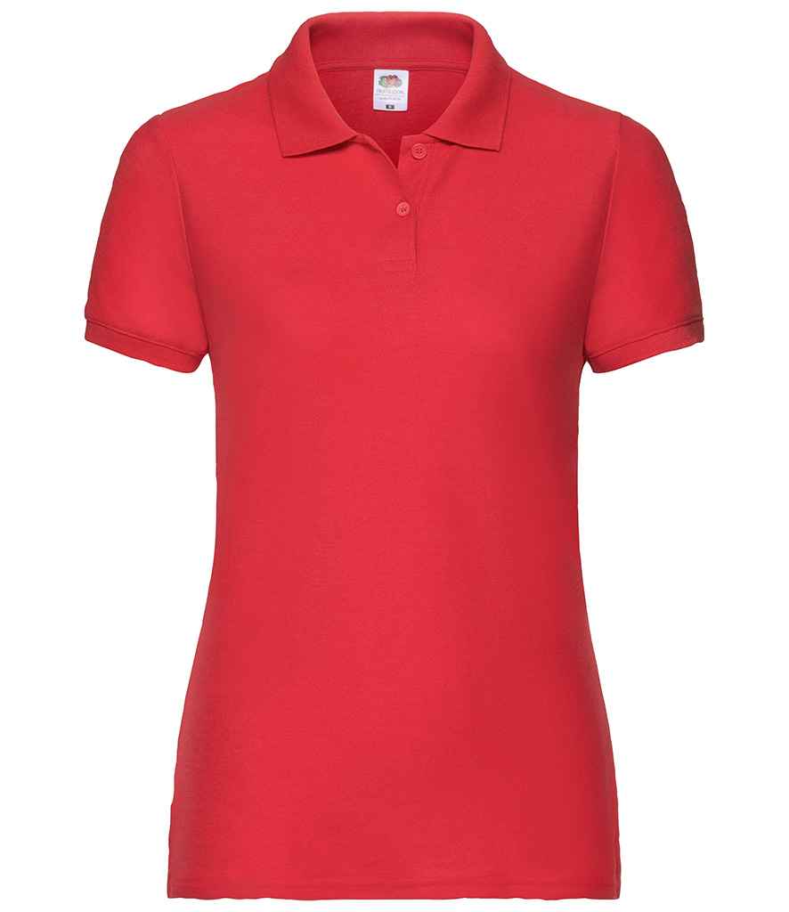 Fruit of the Loom Lady Fit Piqué Polo Shirt | Red - Lancashire Teamwear