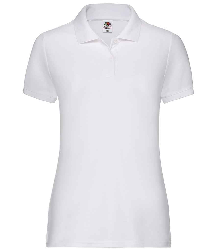 Fruit of the Loom Lady Fit Piqué Polo Shirt | White - Lancashire Teamwear