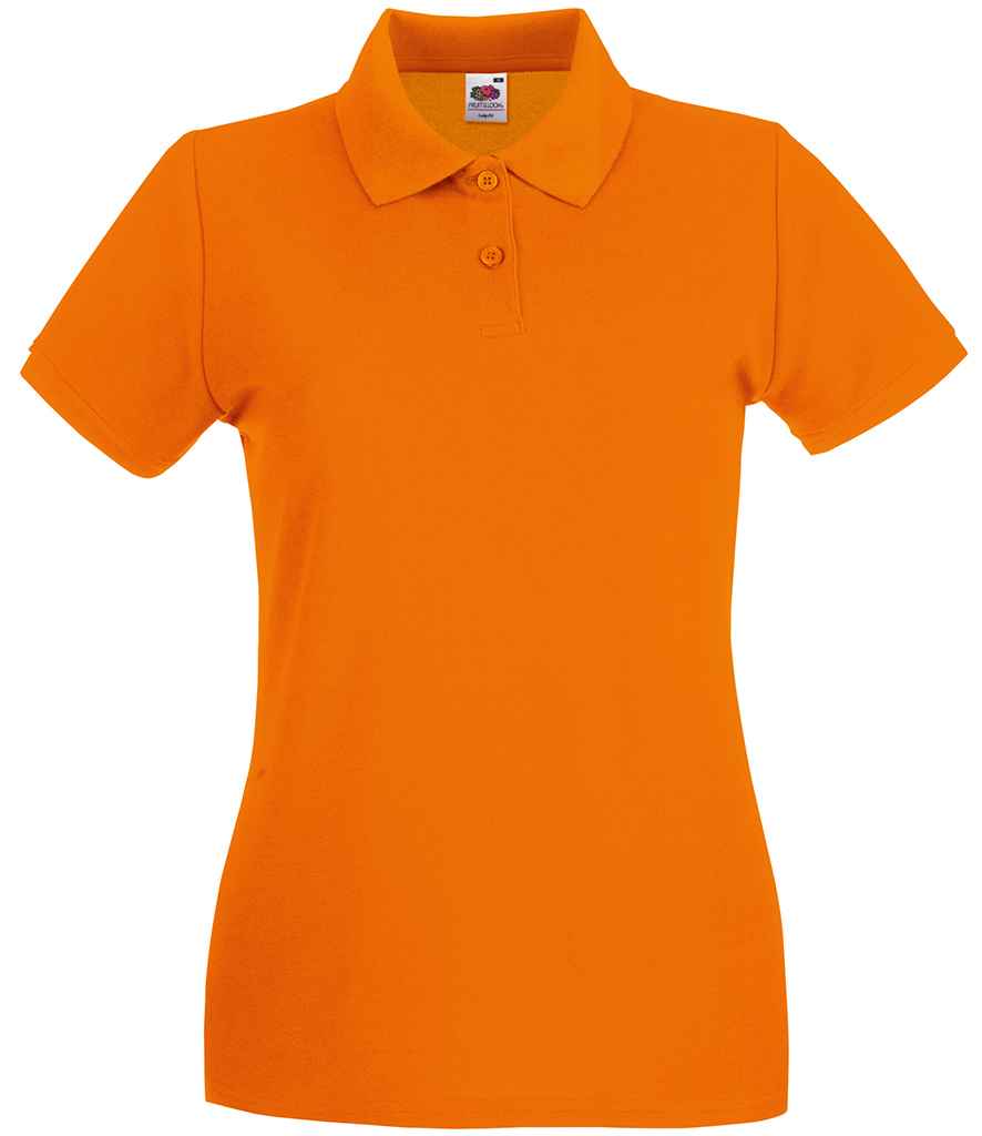 Fruit of the Loom Lady-Fit Premium Cotton Piqué Polo Shirt | Orange - Lancashire Teamwear