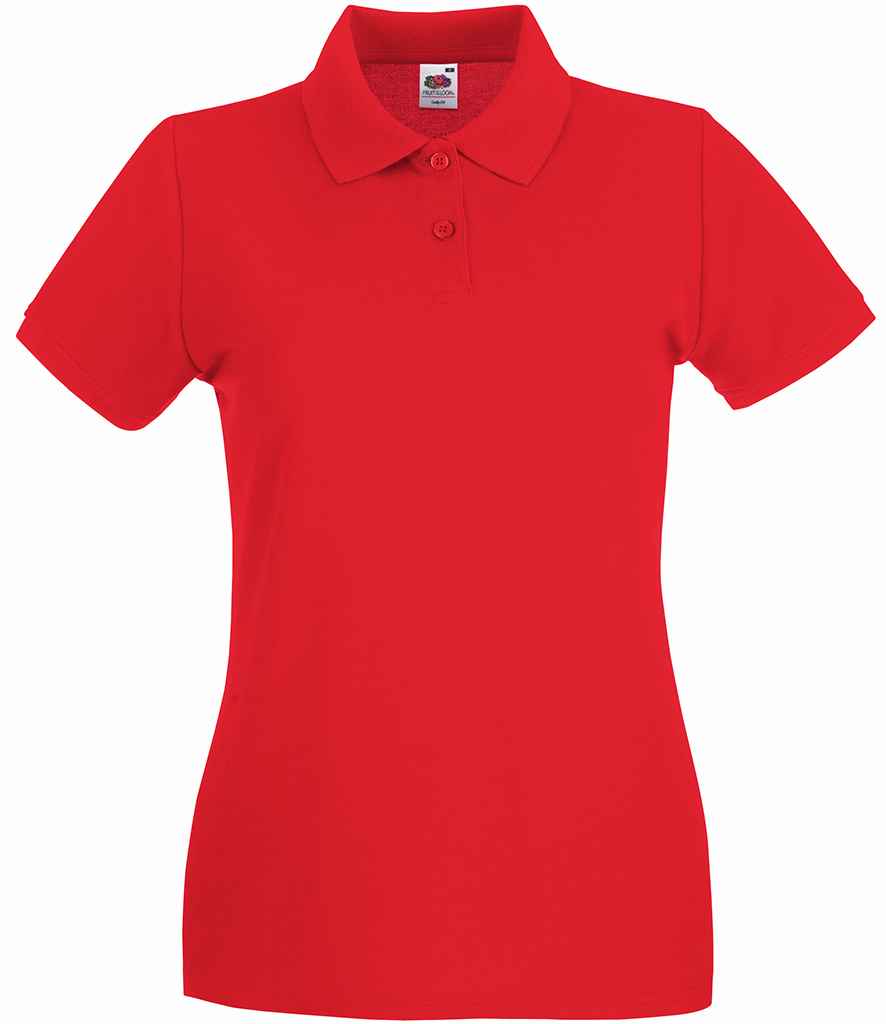 Fruit of the Loom Lady-Fit Premium Cotton Piqué Polo Shirt | Red - Lancashire Teamwear