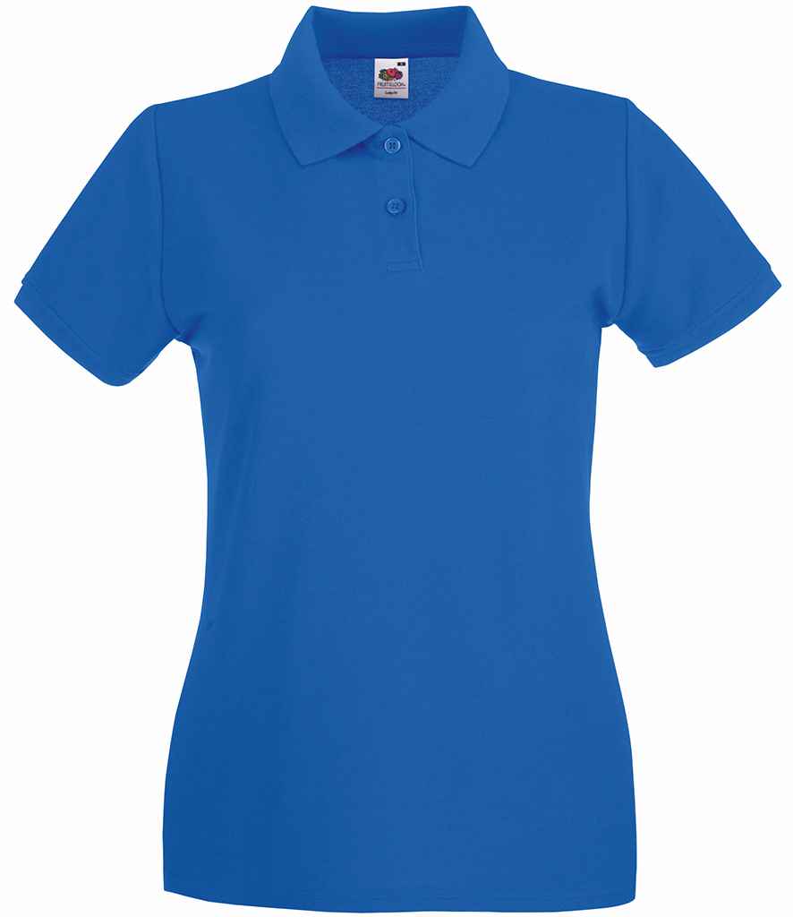 Fruit of the Loom Lady-Fit Premium Cotton Piqué Polo Shirt | Royal Blue - Lancashire Teamwear