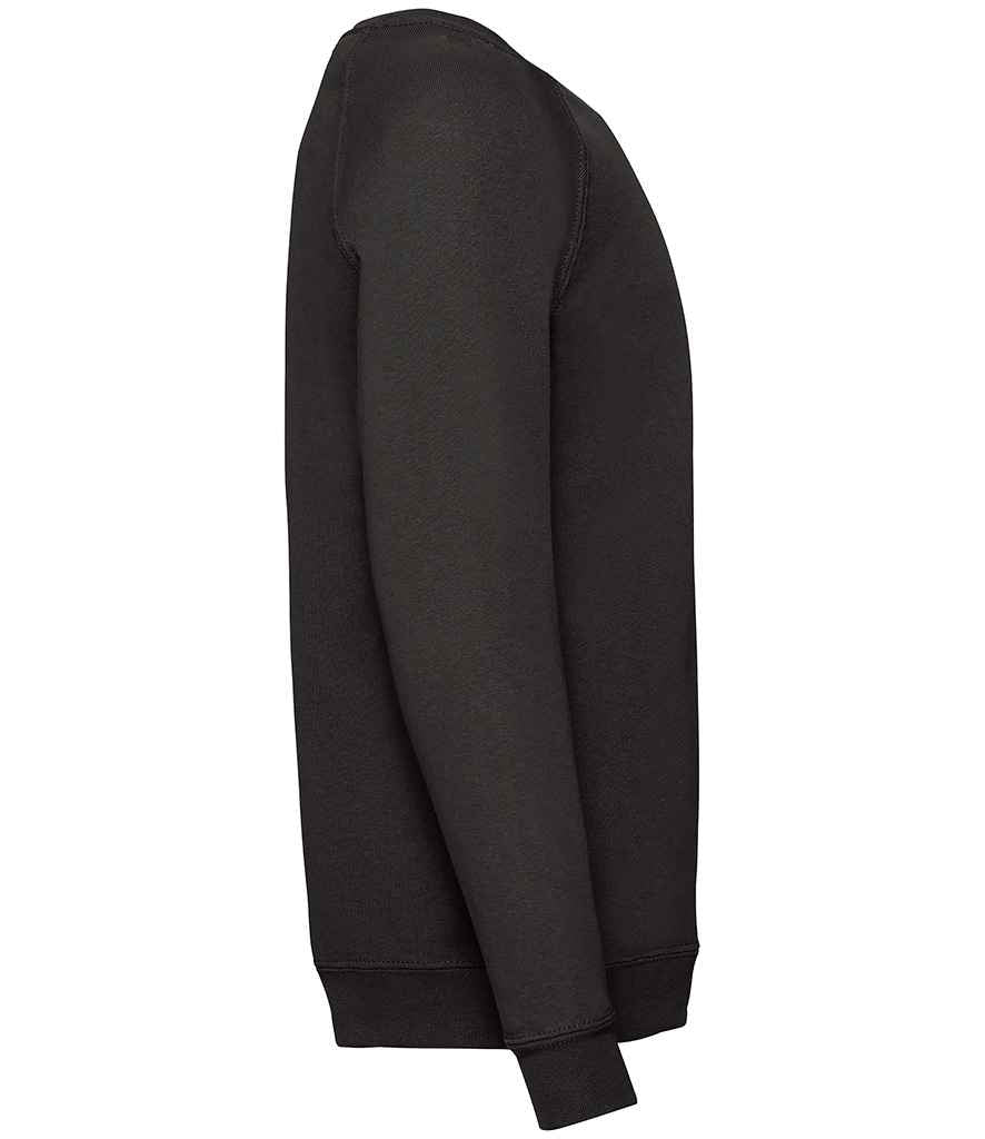 Fruit of the Loom Kids Classic Raglan Sweatshirt | Black - Lancashire Teamwear