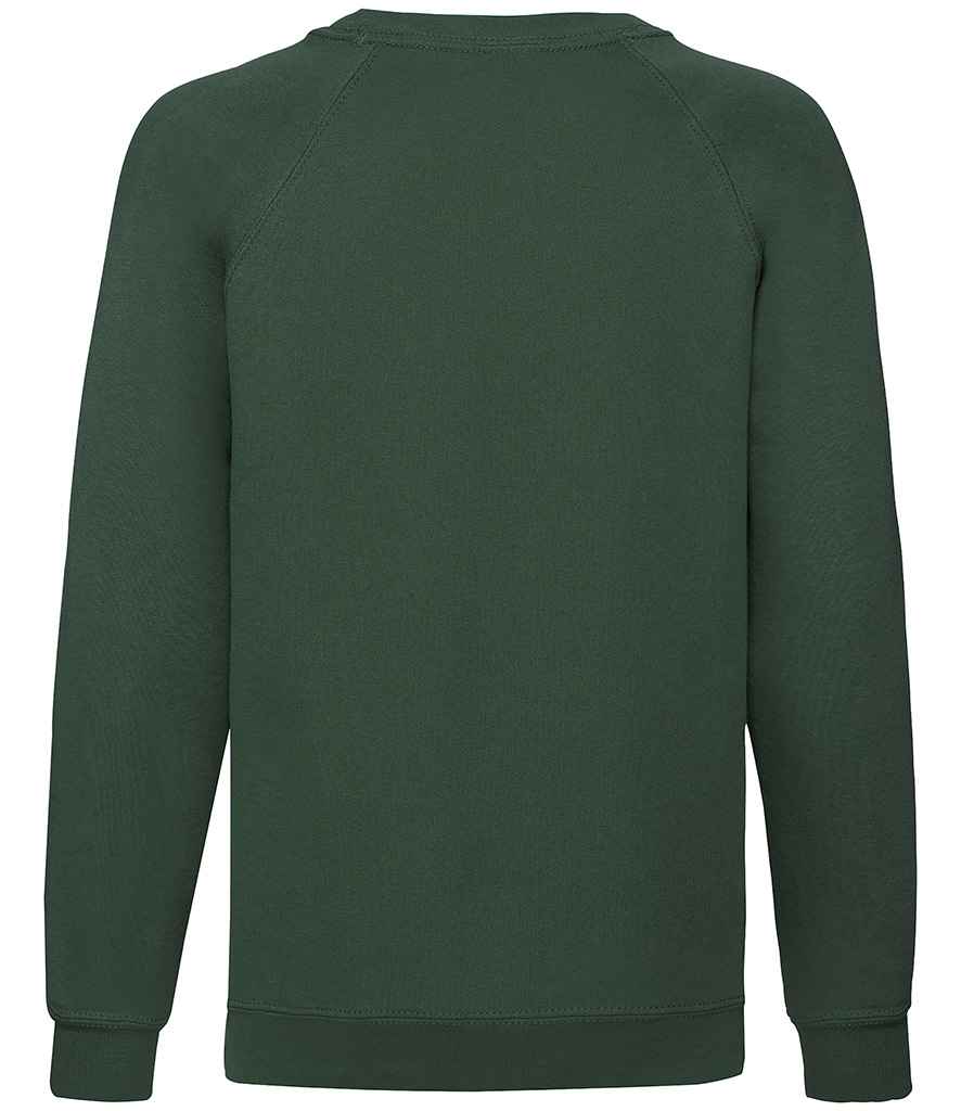 Fruit of the Loom Kids Classic Raglan Sweatshirt | Bottle Green - Lancashire Teamwear
