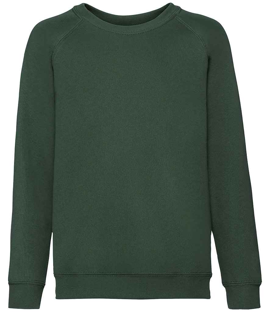 Fruit of the Loom Kids Classic Raglan Sweatshirt Bottle Green