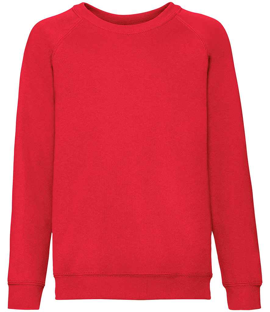 Fruit of the Loom Kids Classic Raglan Sweatshirt | Red - Lancashire Teamwear