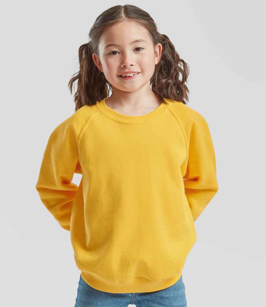 Fruit of the Loom Kids Classic Raglan Sweatshirt | Sunflower - Lancashire Teamwear