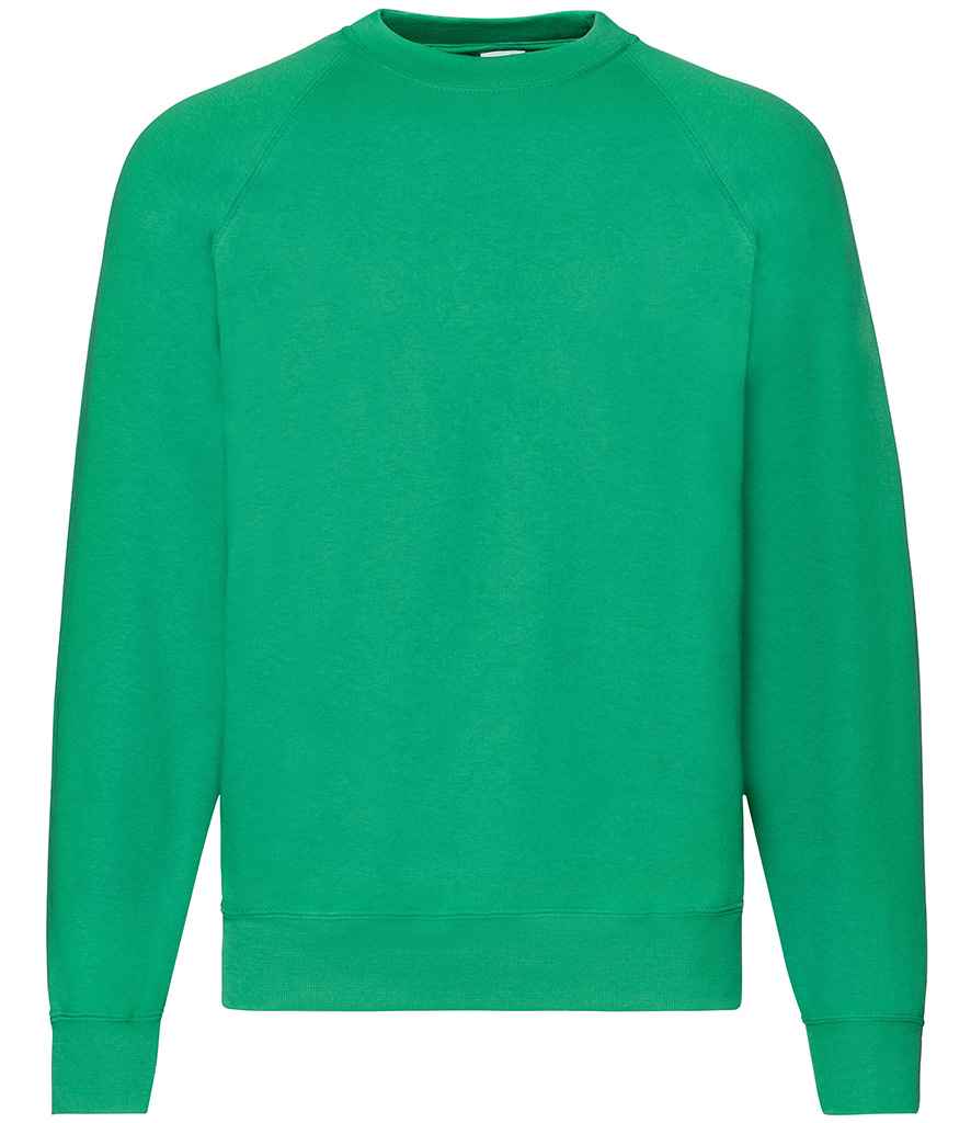 Fruit of the Loom Classic Raglan Sweatshirt | Kelly Green - Lancashire Teamwear