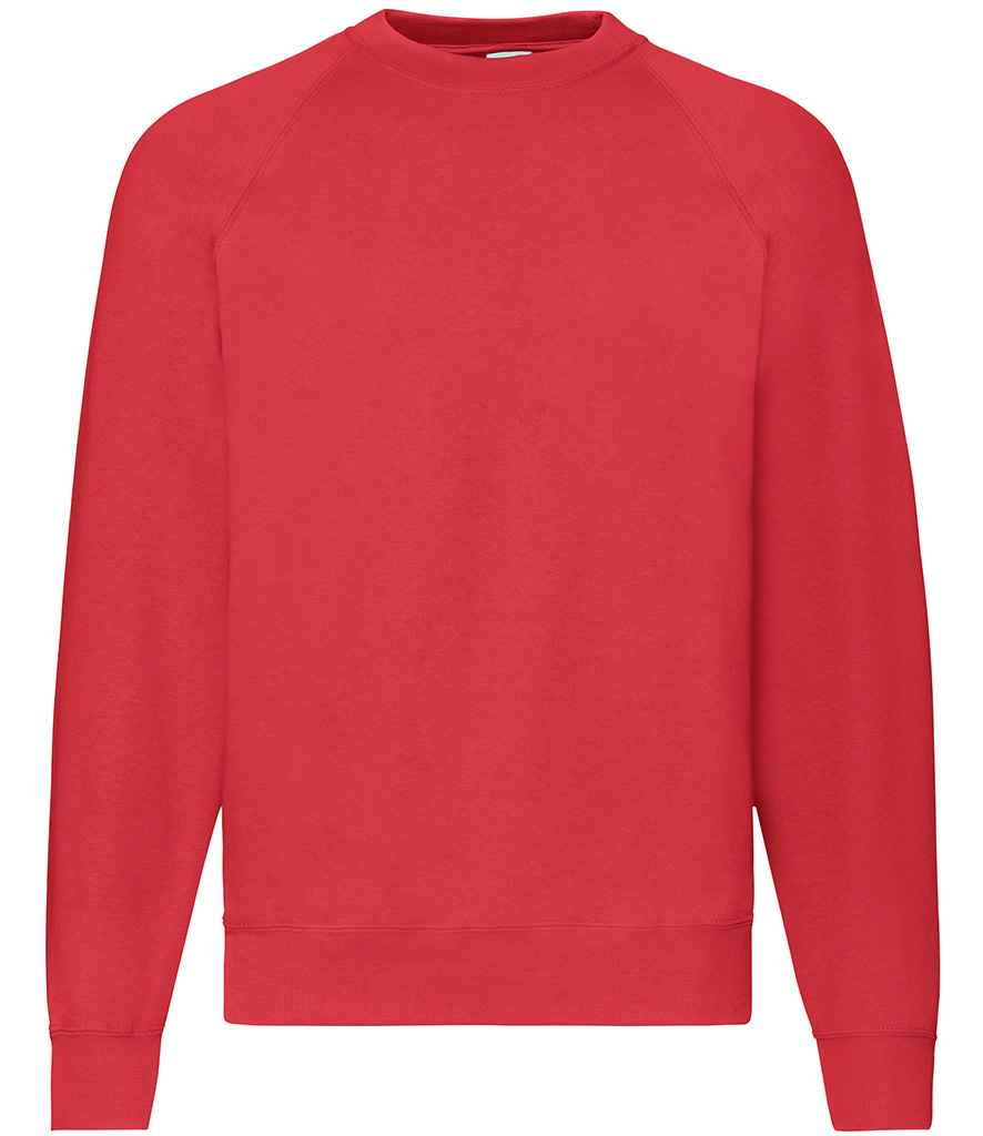 Fruit of the Loom Classic Raglan Sweatshirt | Red - Lancashire Teamwear