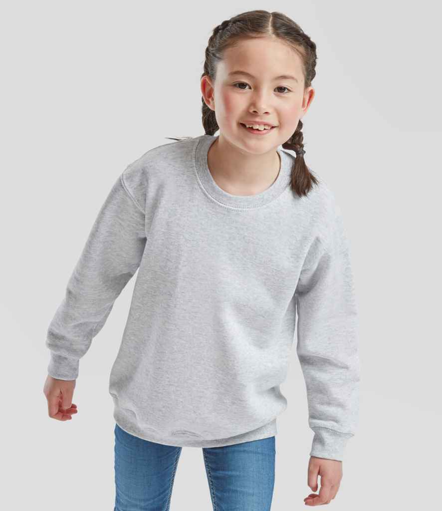 Fruit of the Loom Kids Classic Drop Shoulder Sweatshirt | Heather Grey - Lancashire Teamwear