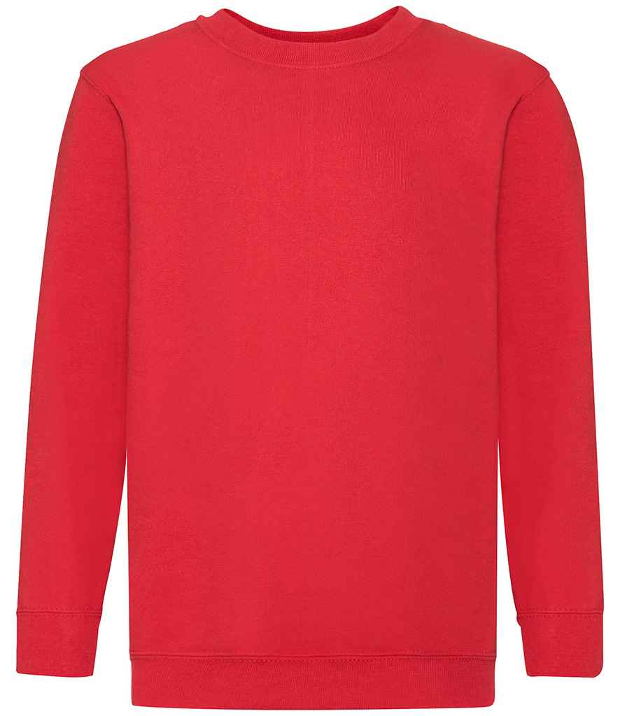 Fruit of the Loom Kids Classic Drop Shoulder Sweatshirt | Red - Lancashire Teamwear