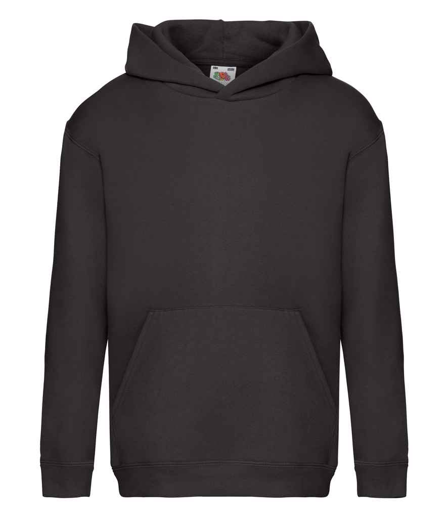 Fruit of the Loom Kids Premium Hooded Sweatshirt | Black - Lancashire Teamwear