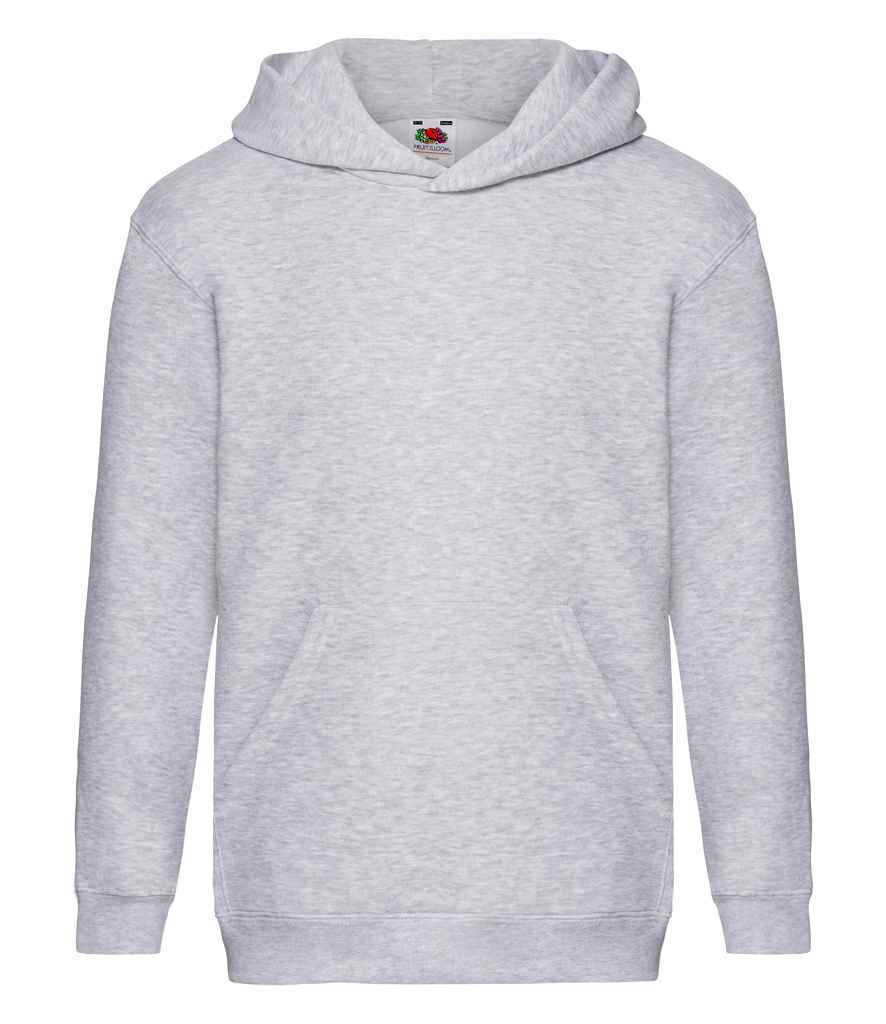 Fruit of the Loom Kids Premium Hooded Sweatshirt | Heather Grey - Lancashire Teamwear