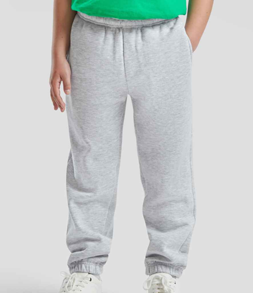 Fruit of the Loom Kids Premium Jog Pants | Heather Grey Trousers - Lancashire Teamwear