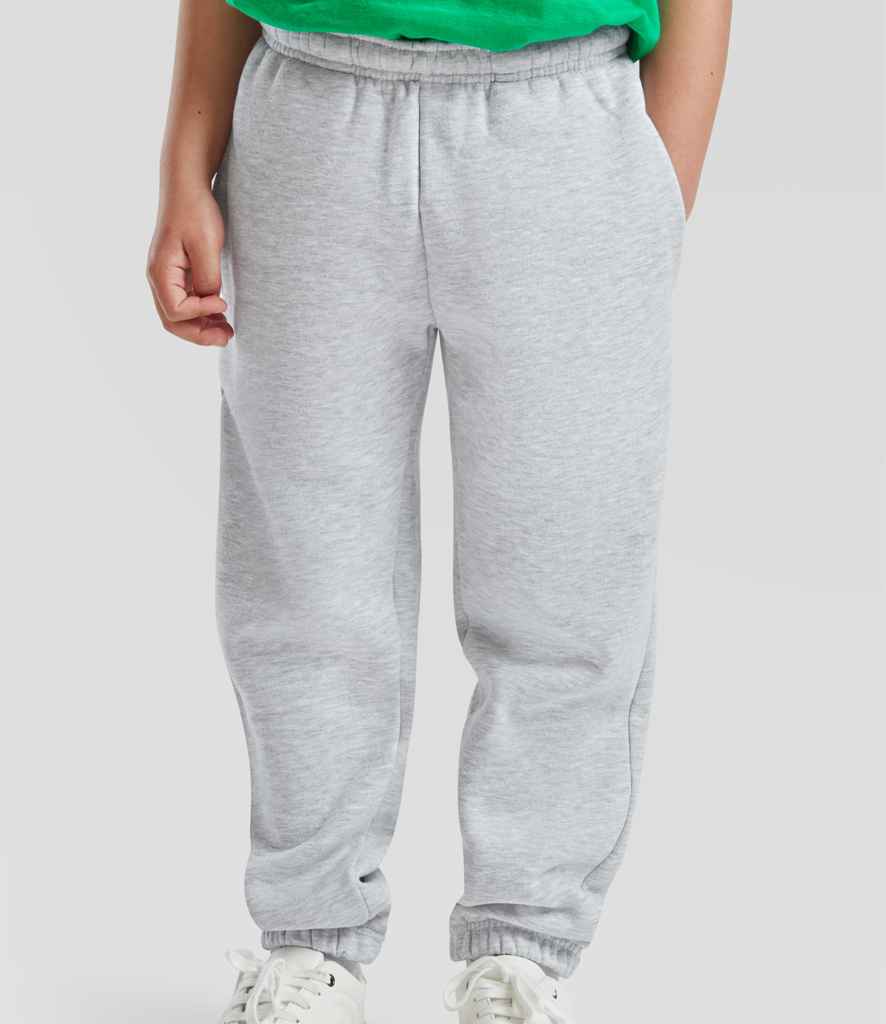 Fruit of the Loom Kids Premium Jog Pants | Heather Grey Trousers - Lancashire Teamwear