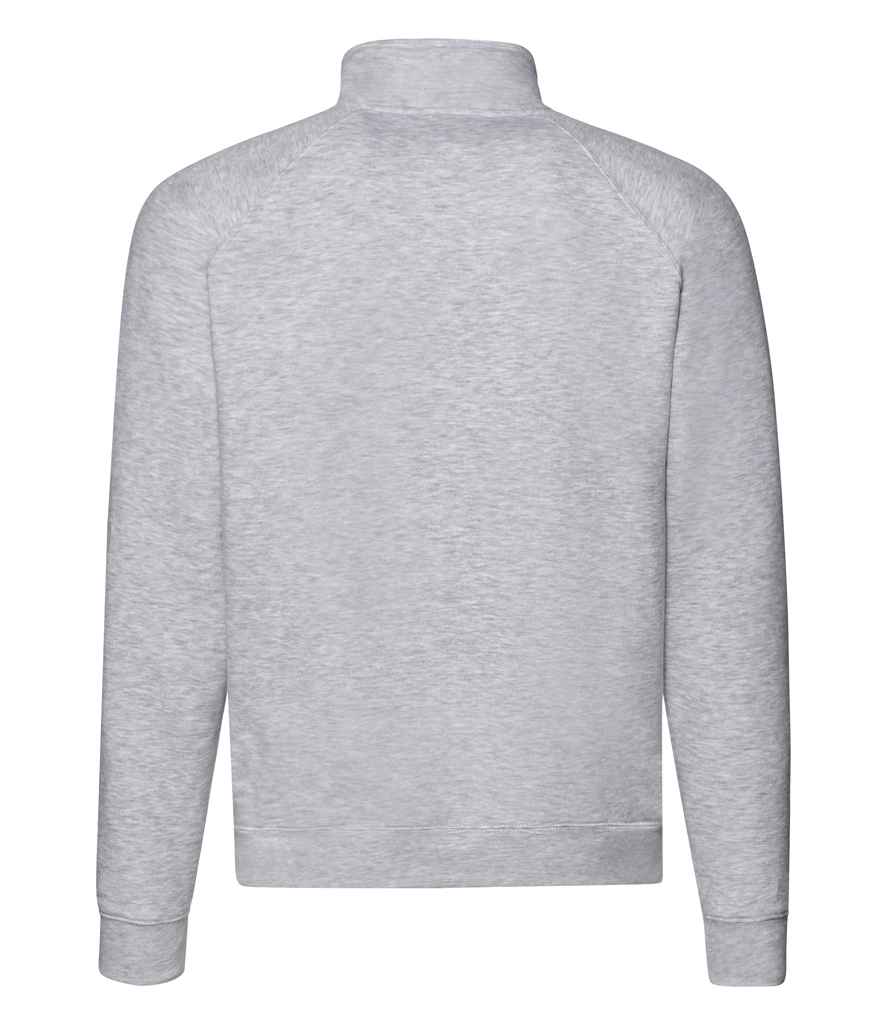 Fruit of the Loom Premium Zip Neck Sweatshirt | Heather Grey - Lancashire Teamwear