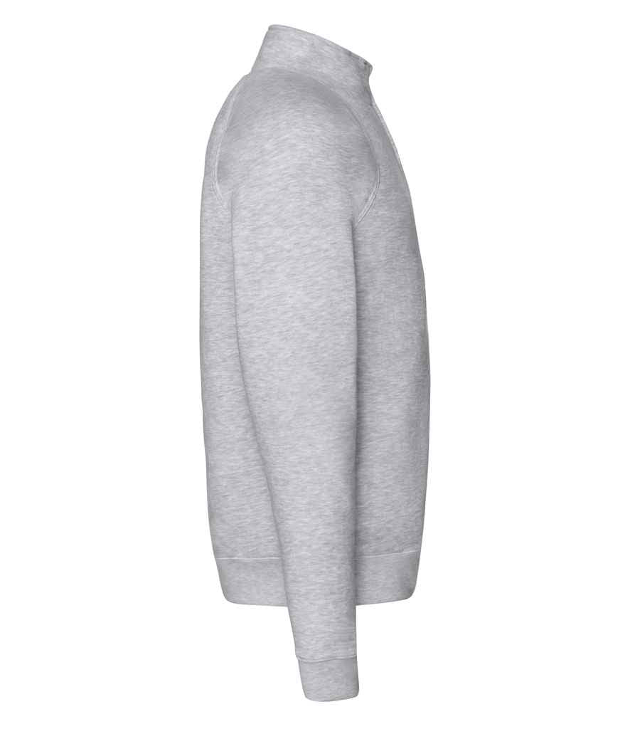 Fruit of the Loom Premium Zip Neck Sweatshirt | Heather Grey - Lancashire Teamwear