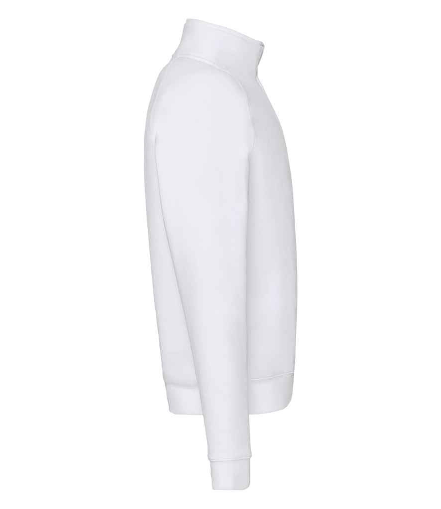 Fruit of the Loom Premium Zip Neck Sweatshirt | White - Lancashire Teamwear