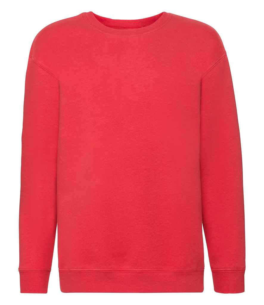 Fruit of the Loom Kids Premium Drop Shoulder Sweatshirt | Red - Lancashire Teamwear
