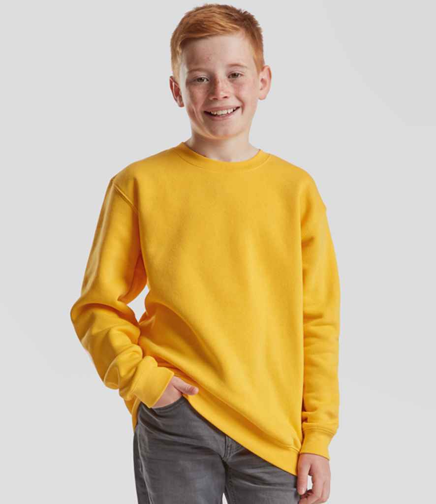 Fruit of the Loom Kids Premium Drop Shoulder Sweatshirt | Sunflower - Lancashire Teamwear