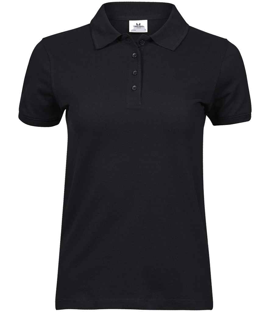 Tee Jays Ladies Heavy Cotton Piqué Polo Shirt | Black - Lancashire Teamwear