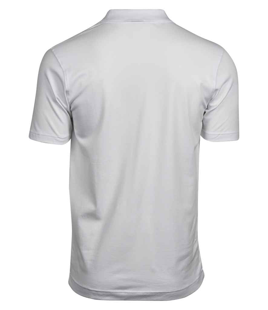 Tee Jays Luxury Stretch V Neck Polo Shirt | White - Lancashire Teamwear