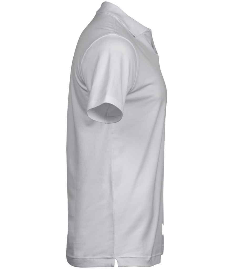 Tee Jays Luxury Stretch V Neck Polo Shirt | White - Lancashire Teamwear