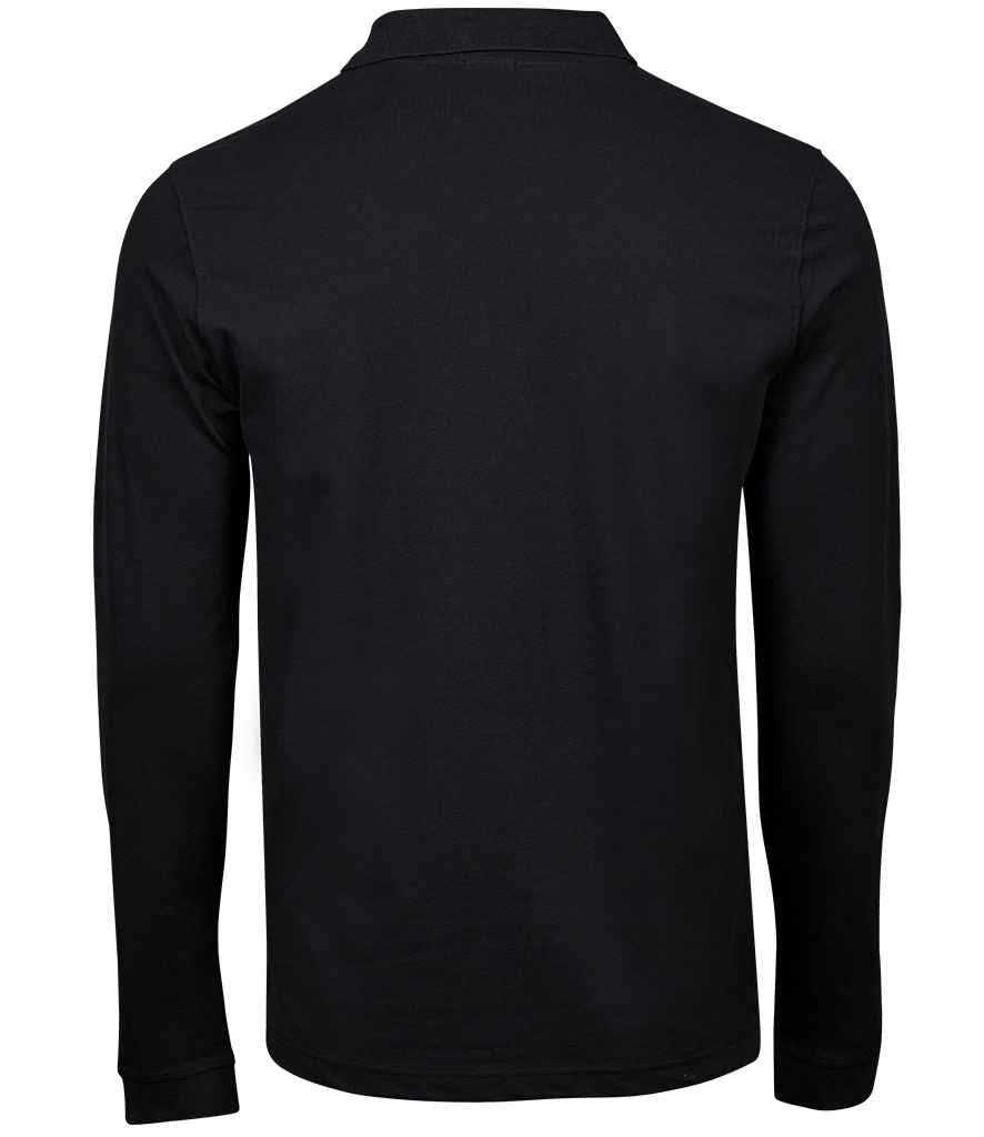 Tee Jays Luxury Stretch Long Sleeve Polo Shirt | Black - Lancashire Teamwear