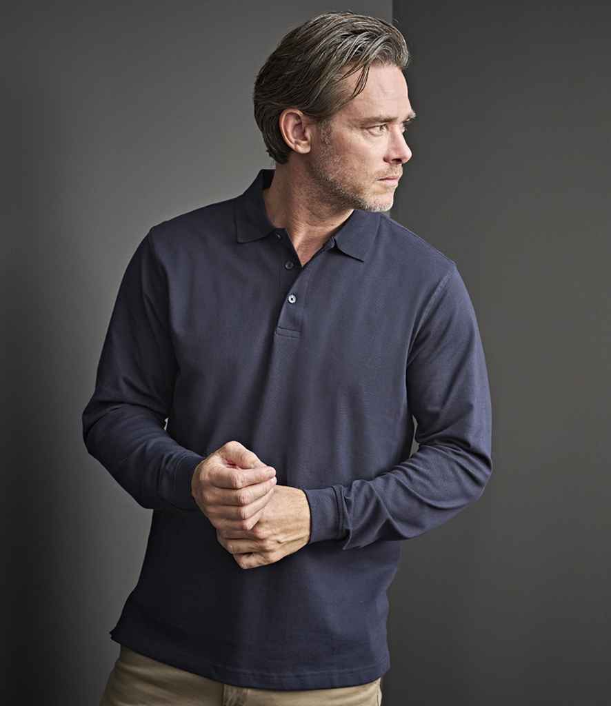 Tee Jays Luxury Stretch Long Sleeve Polo Shirt | Navy - Lancashire Teamwear
