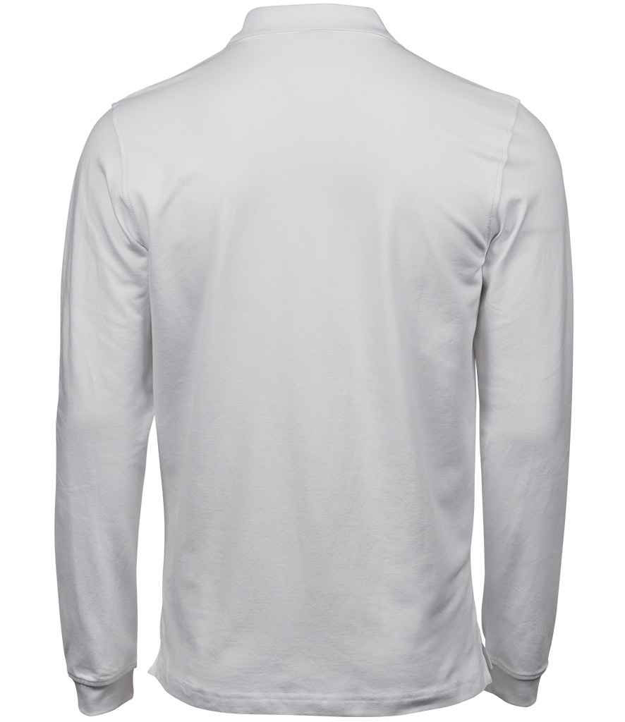Tee Jays Luxury Stretch Long Sleeve Polo Shirt | White - Lancashire Teamwear
