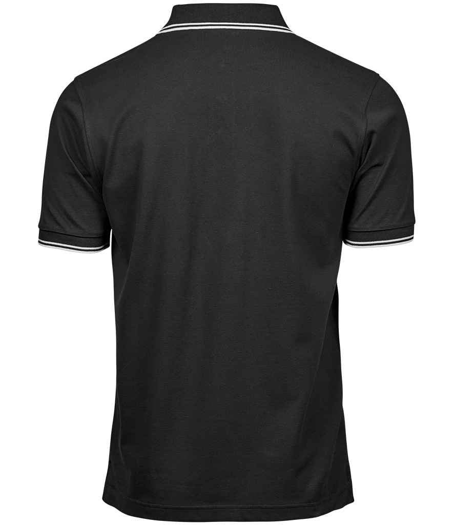 Tee Jays Luxury Stretch Tipped Polo Shirt | Black/White - Lancashire Teamwear