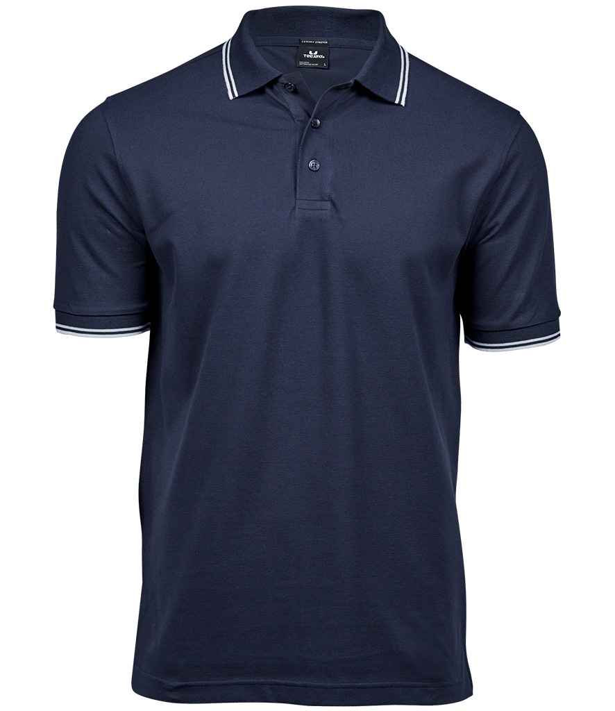 Tee Jays Luxury Stretch Tipped Polo Shirt Navy/White