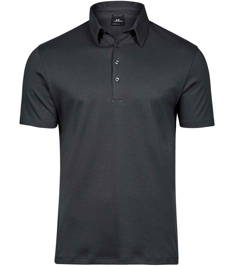Tee Jays Pima Cotton Interlock Polo Shirt | Dark Grey - Lancashire Teamwear