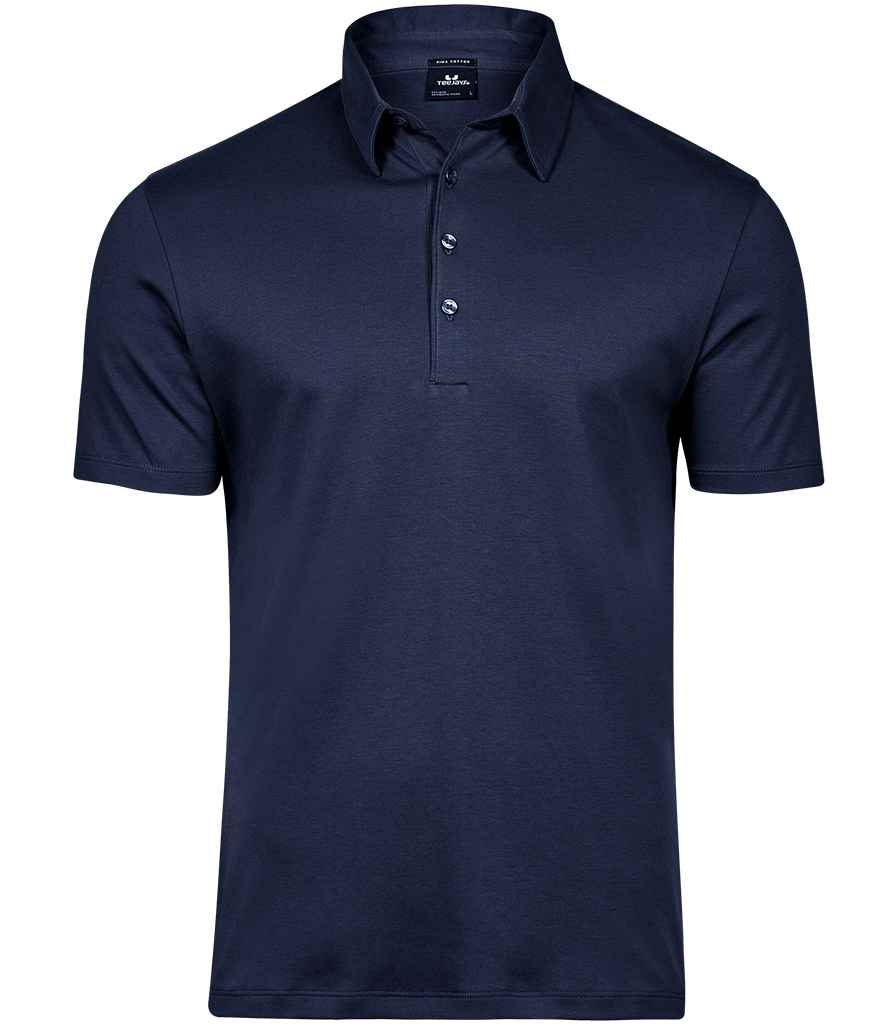 Tee Jays Pima Cotton Interlock Polo Shirt | Navy - Lancashire Teamwear