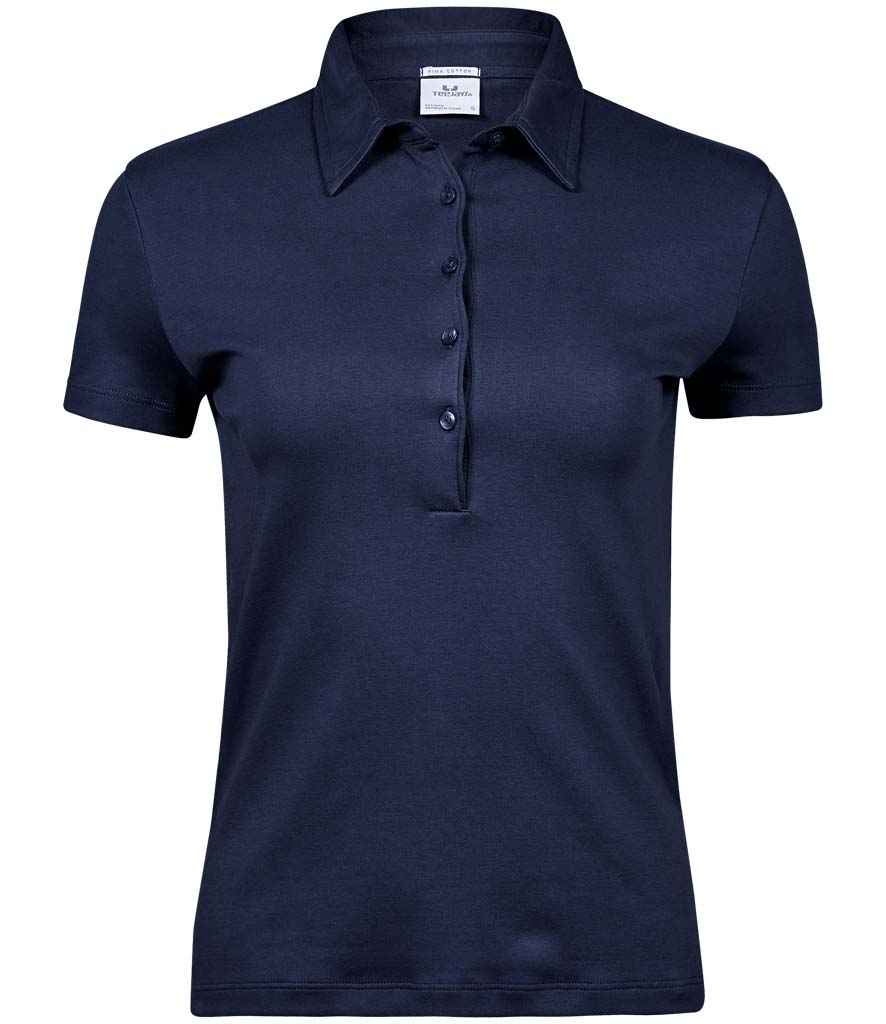 Tee Jays Ladies Pima Cotton Interlock Polo Shirt Navy