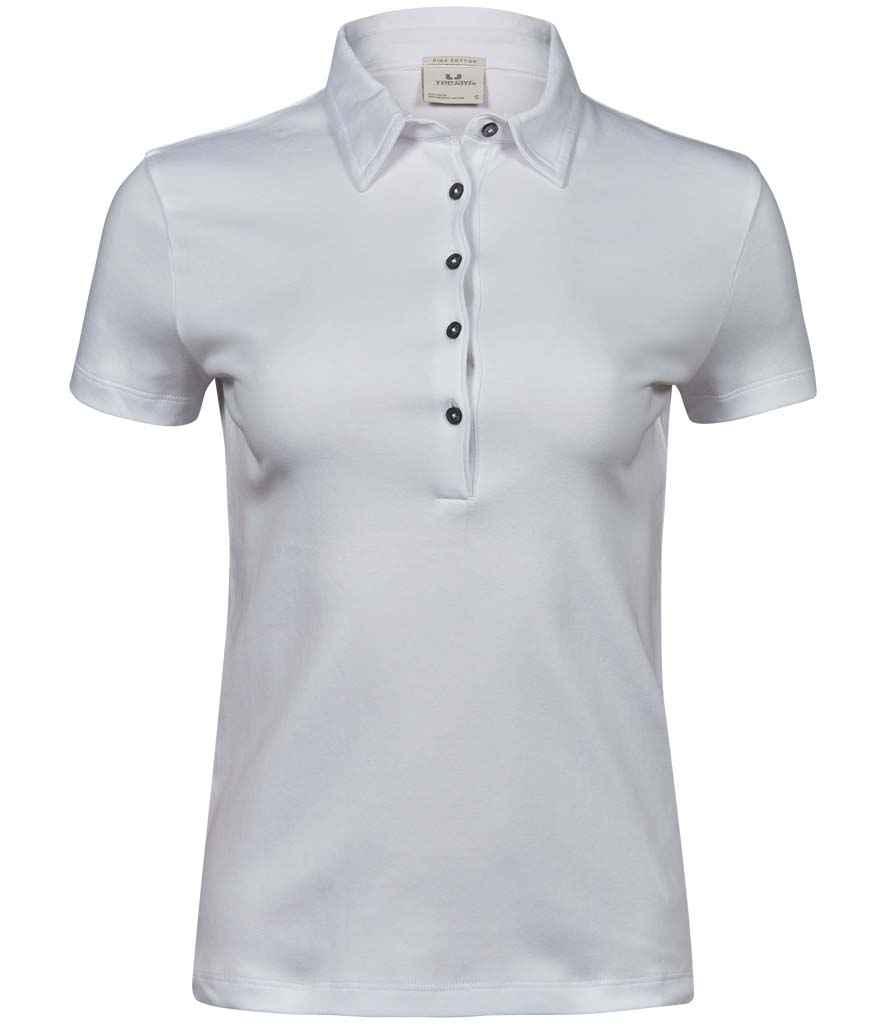 Tee Jays Ladies Pima Cotton Interlock Polo Shirt | White - Lancashire Teamwear