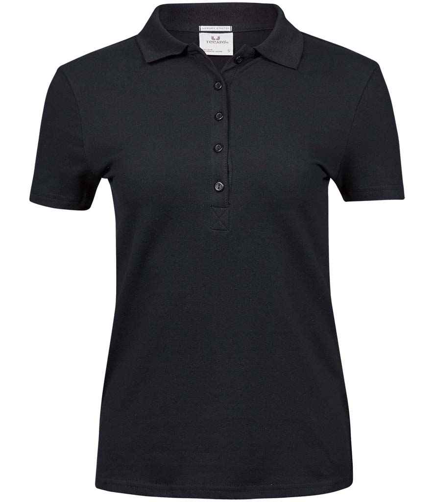 Tee Jays Ladies Luxury Stretch Polo Shirt | Black - Lancashire Teamwear