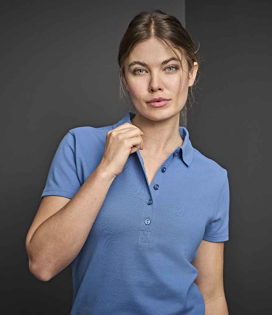 Tee Jays Ladies Luxury Stretch Polo Shirt | Ocean Blue - Lancashire Teamwear
