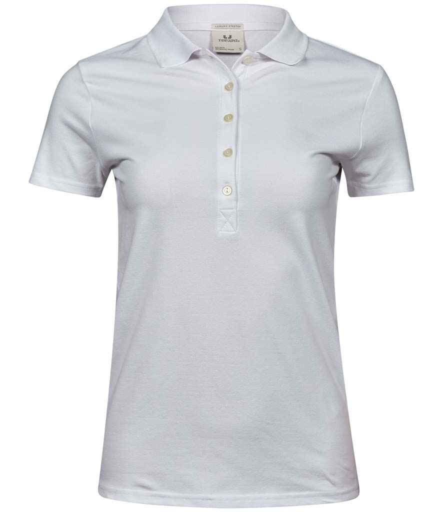 Tee Jays Ladies Luxury Stretch Polo Shirt | White - Lancashire Teamwear