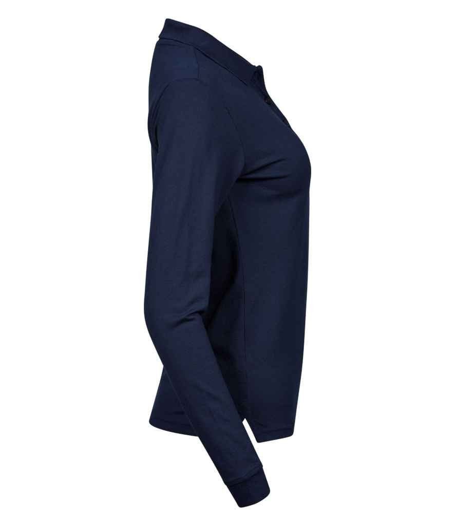 Tee Jays Ladies Luxury Stretch Long Sleeve Polo Shirt | Navy - Lancashire Teamwear