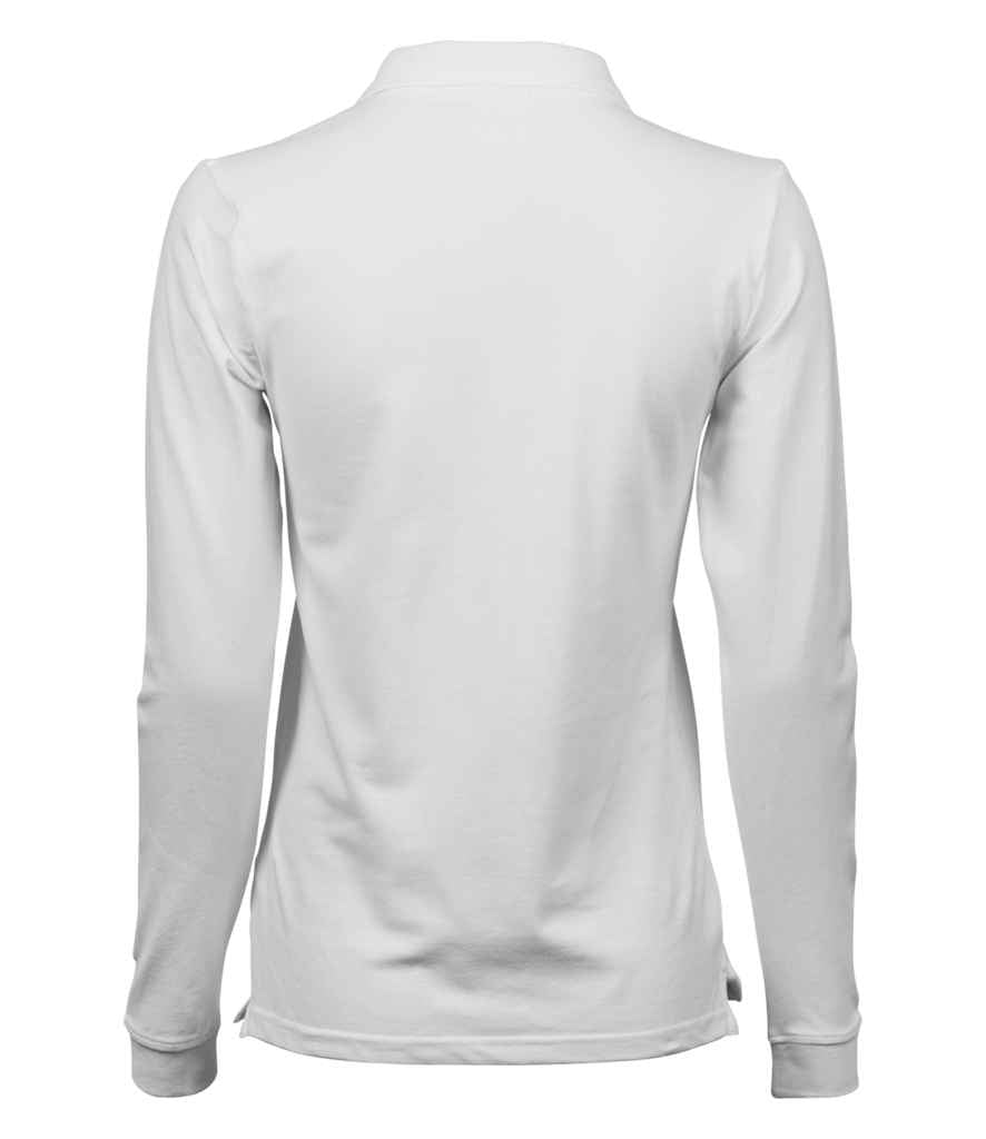 Tee Jays Ladies Luxury Stretch Long Sleeve Polo Shirt | White - Lancashire Teamwear