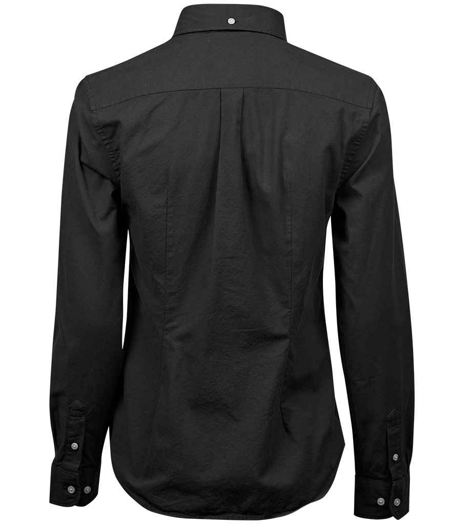 Tee Jays Ladies Perfect Long Sleeve Oxford Shirt | Black - Lancashire Teamwear