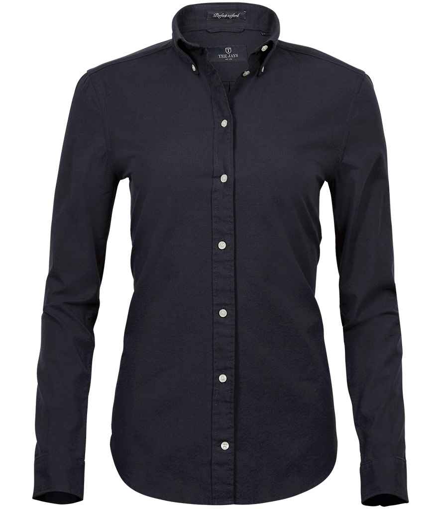 Tee Jays Ladies Perfect Long Sleeve Oxford Shirt Black