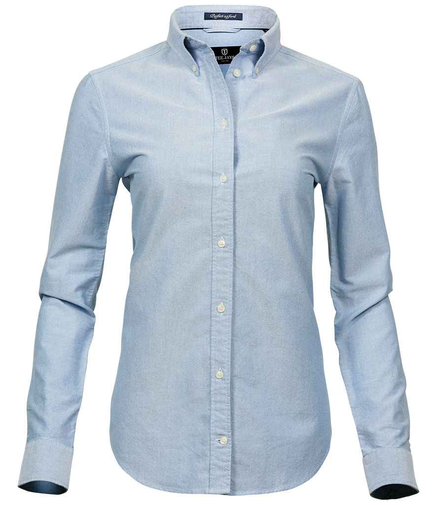 Tee Jays Ladies Perfect Long Sleeve Oxford Shirt Light Blue