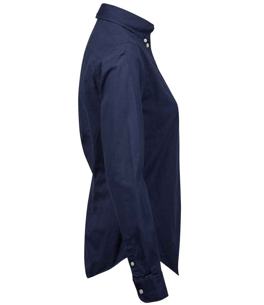 Tee Jays Ladies Perfect Long Sleeve Oxford Shirt | Navy - Lancashire Teamwear