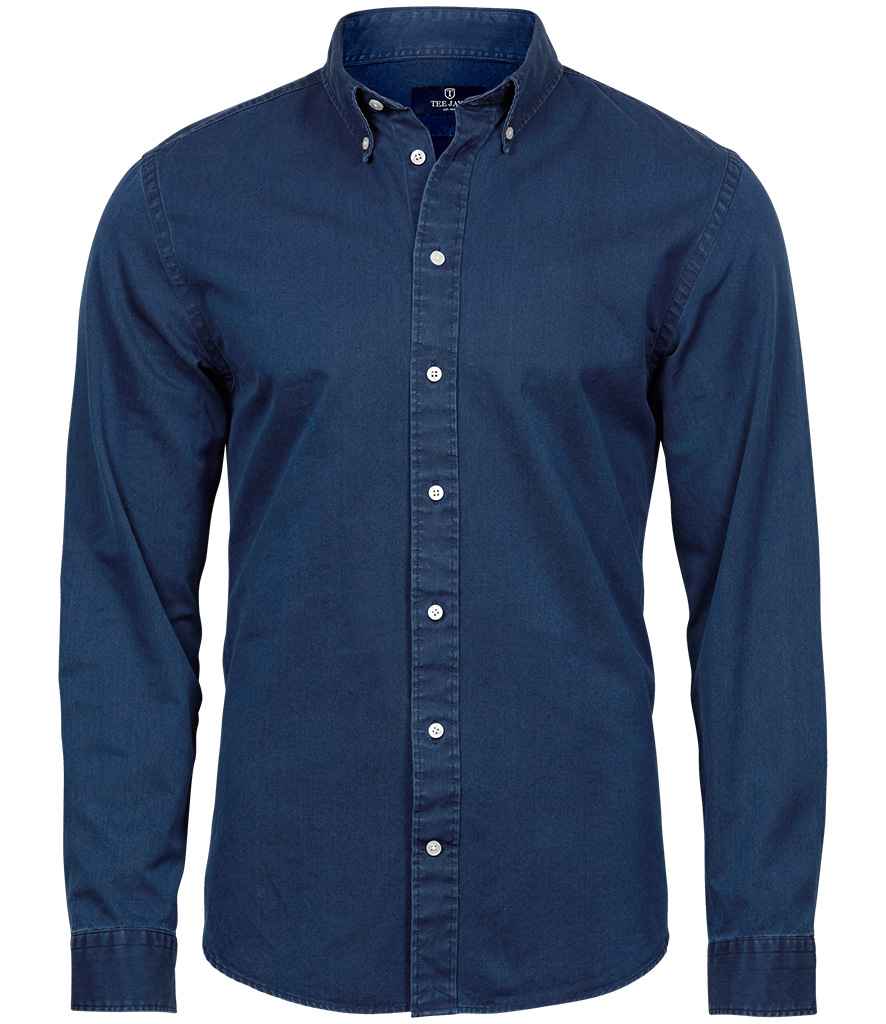 Tee Jays Long Sleeve Casual Twill Shirt Indigo
