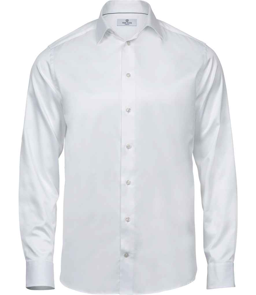 Tee Jays Luxury Comfort Fit Long Sleeve Oxford Shirt | White - Lancashire Teamwear