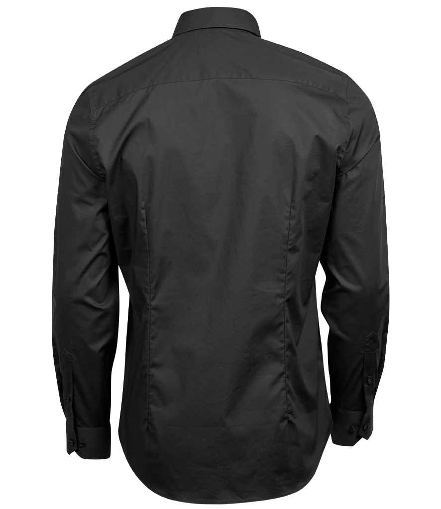 Tee Jays Luxury Stretch Long Sleeve Shirt | Black - Lancashire Teamwear