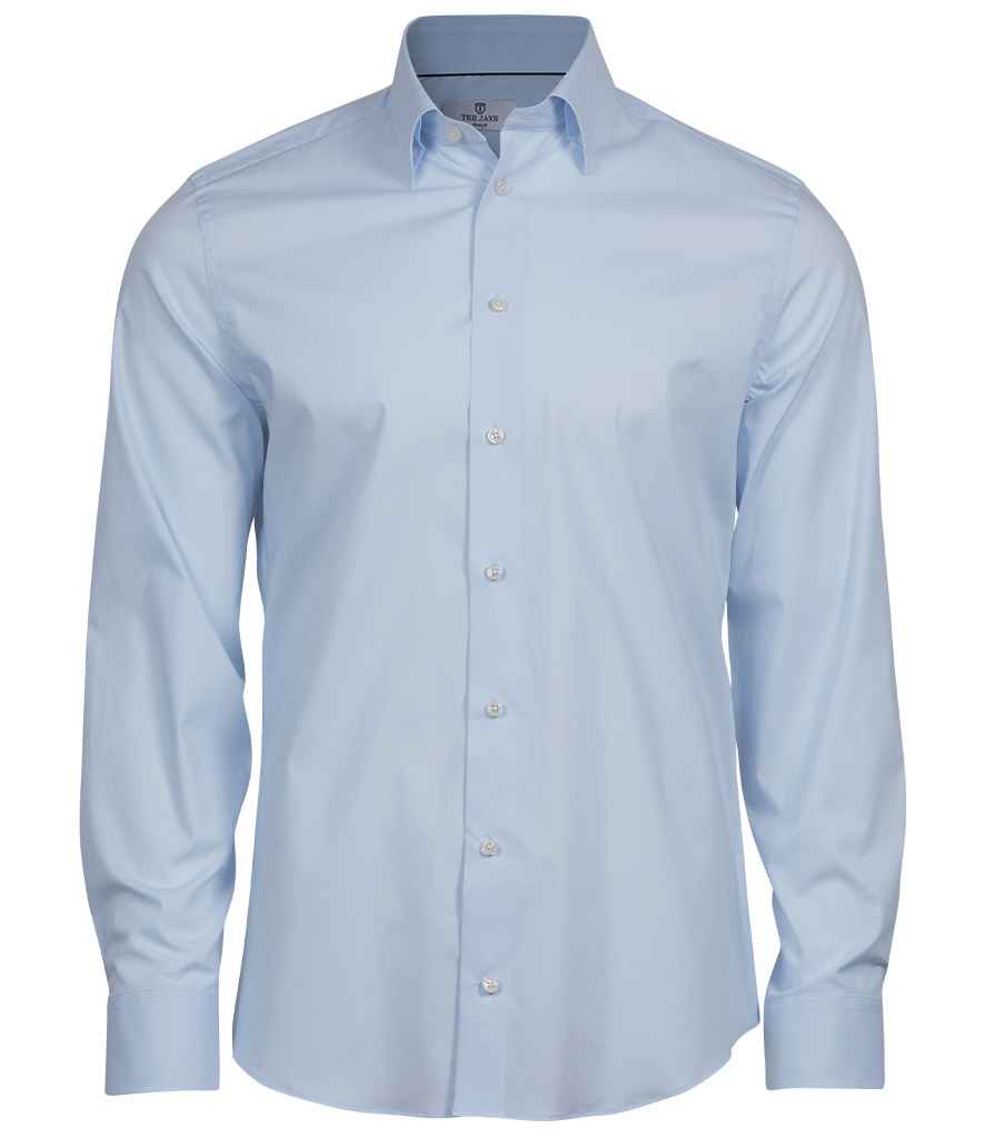 Tee Jays Luxury Stretch Long Sleeve Shirt | Light Blue - Lancashire Teamwear