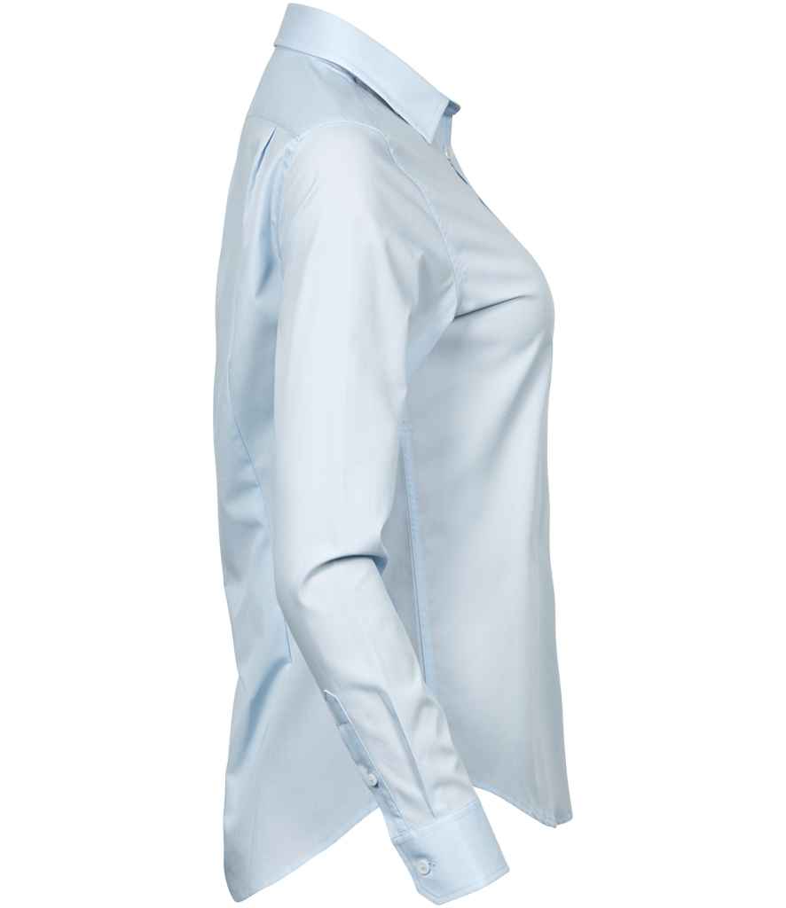 Tee Jays Ladies Stretch Luxury Long Sleeve Poplin Shirt | Light Blue - Lancashire Teamwear